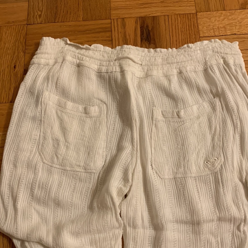 Roxy Oceanside White Drawstring Beach Pants Cover… - image 6